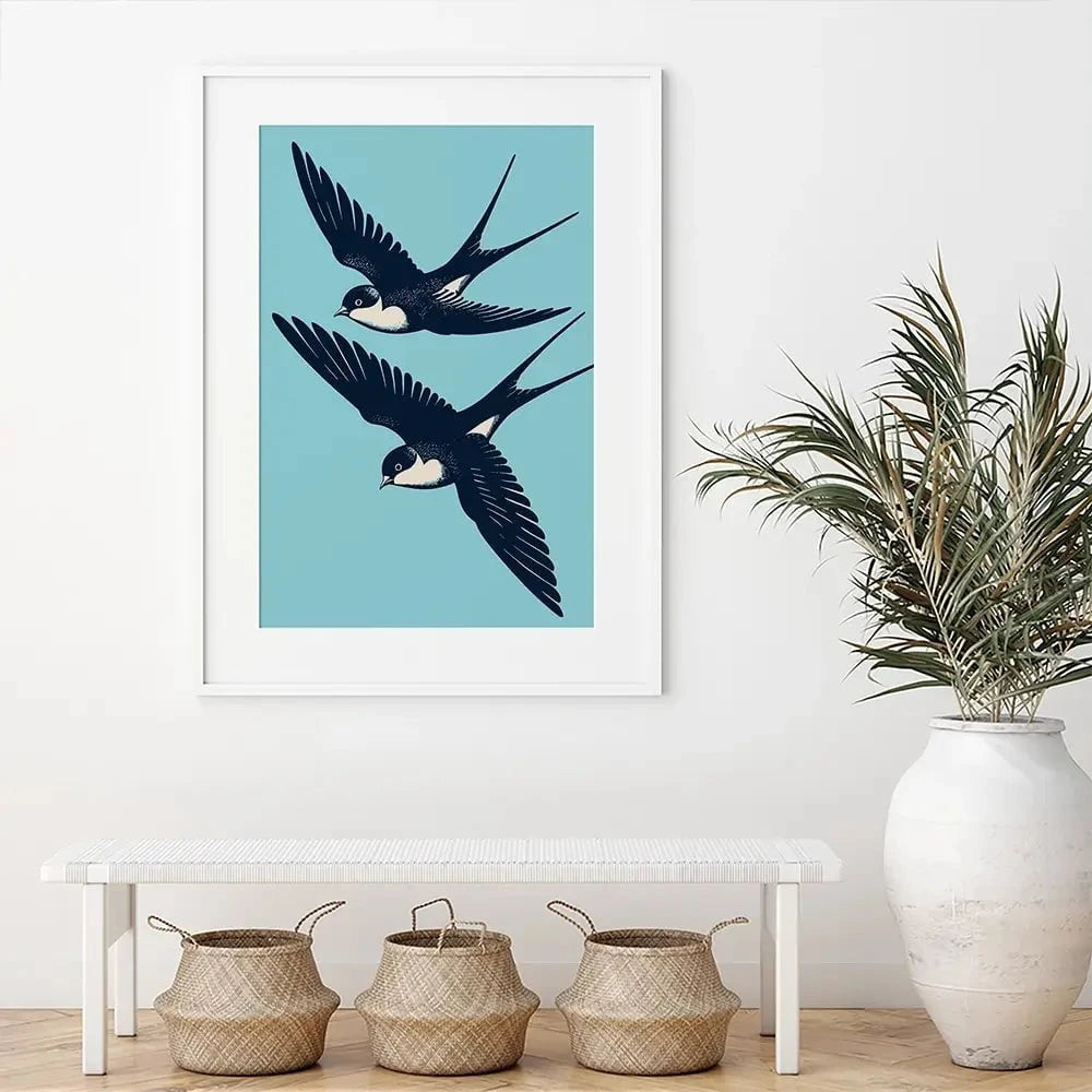 Swallows Diving Framed Art Print Swallows Diving Framed Art Print wall art product P & M Print Gallery