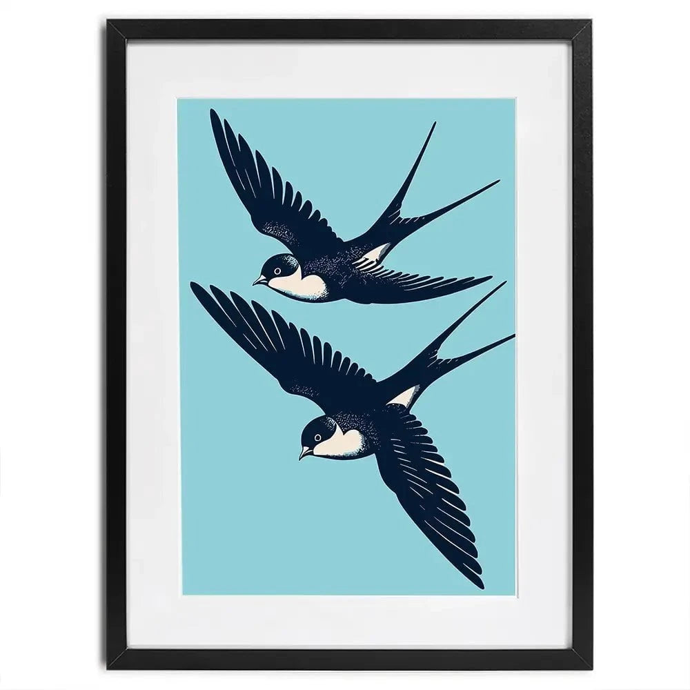 Swallows Diving Framed Art Print Swallows Diving Framed Art Print wall art product P & M Print Gallery