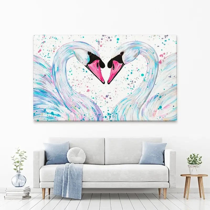 Swan Lovers Canvas Print Swan Lovers Canvas Print wall art product Emma LC Art