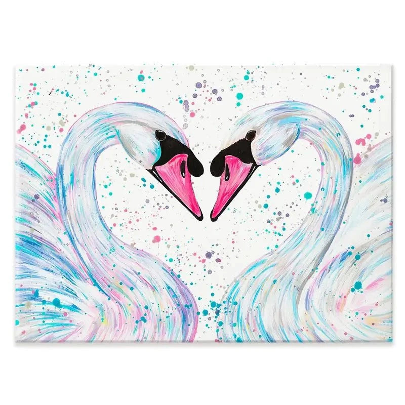 Swan Lovers Canvas Print Swan Lovers Canvas Print wall art product Emma LC Art