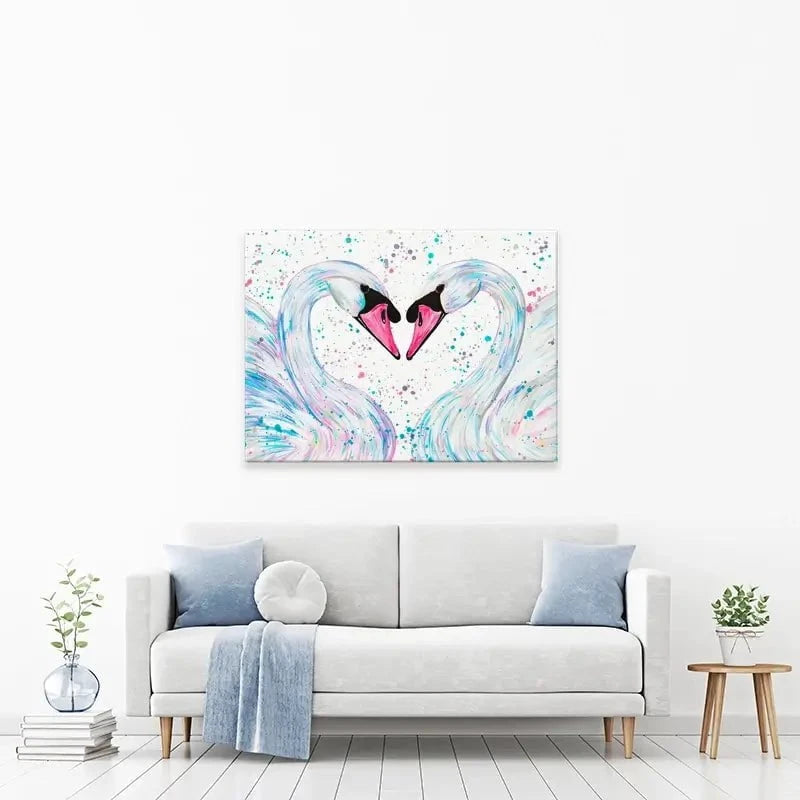 Swan Lovers Canvas Print Swan Lovers Canvas Print wall art product Emma LC Art