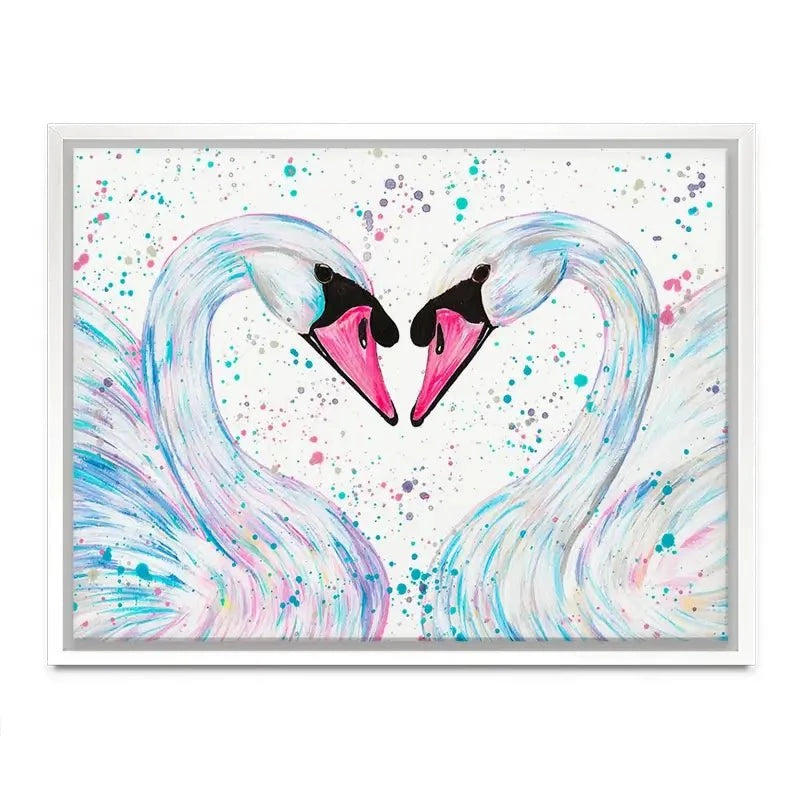 Swan Lovers Canvas Print Swan Lovers Canvas Print wall art product Emma LC Art