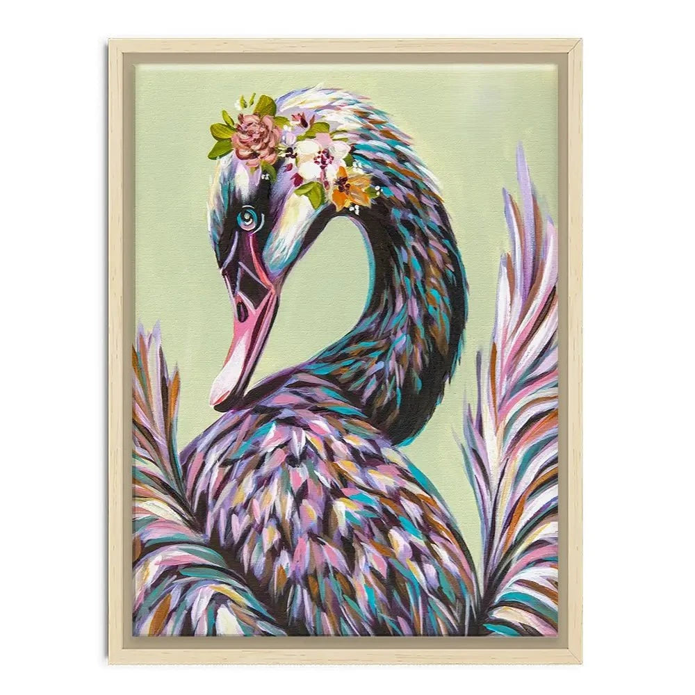 Swan With Flowers Canvas Print Swan With Flowers Canvas Print wall art product Carolee Vitaletti
