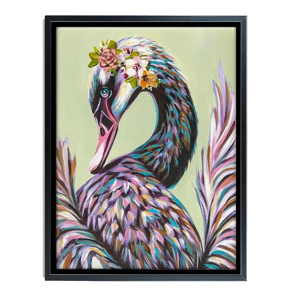 Swan With Flowers Canvas Print Swan With Flowers Canvas Print wall art product Carolee Vitaletti