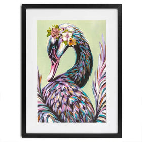 Swan With Flowers Framed Art Print Swan With Flowers Framed Art Print wall art product Carolee Vitaletti