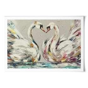 Swans In Love Art Print Swans In Love Art Print wall art product Nicola Jane Rowles