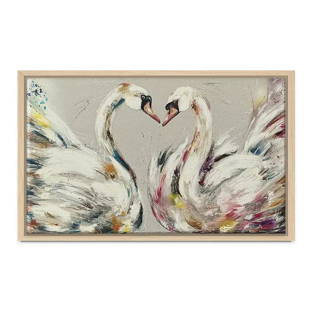 Swans In Love Canvas Print Swans In Love Canvas Print wall art product Nicola Jane Rowles
