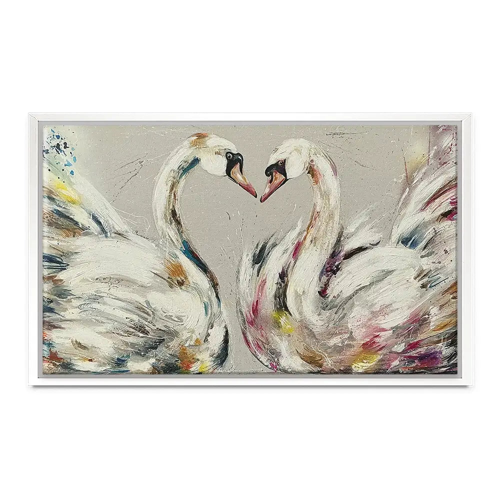 Swans In Love Canvas Print Swans In Love Canvas Print wall art product Nicola Jane Rowles