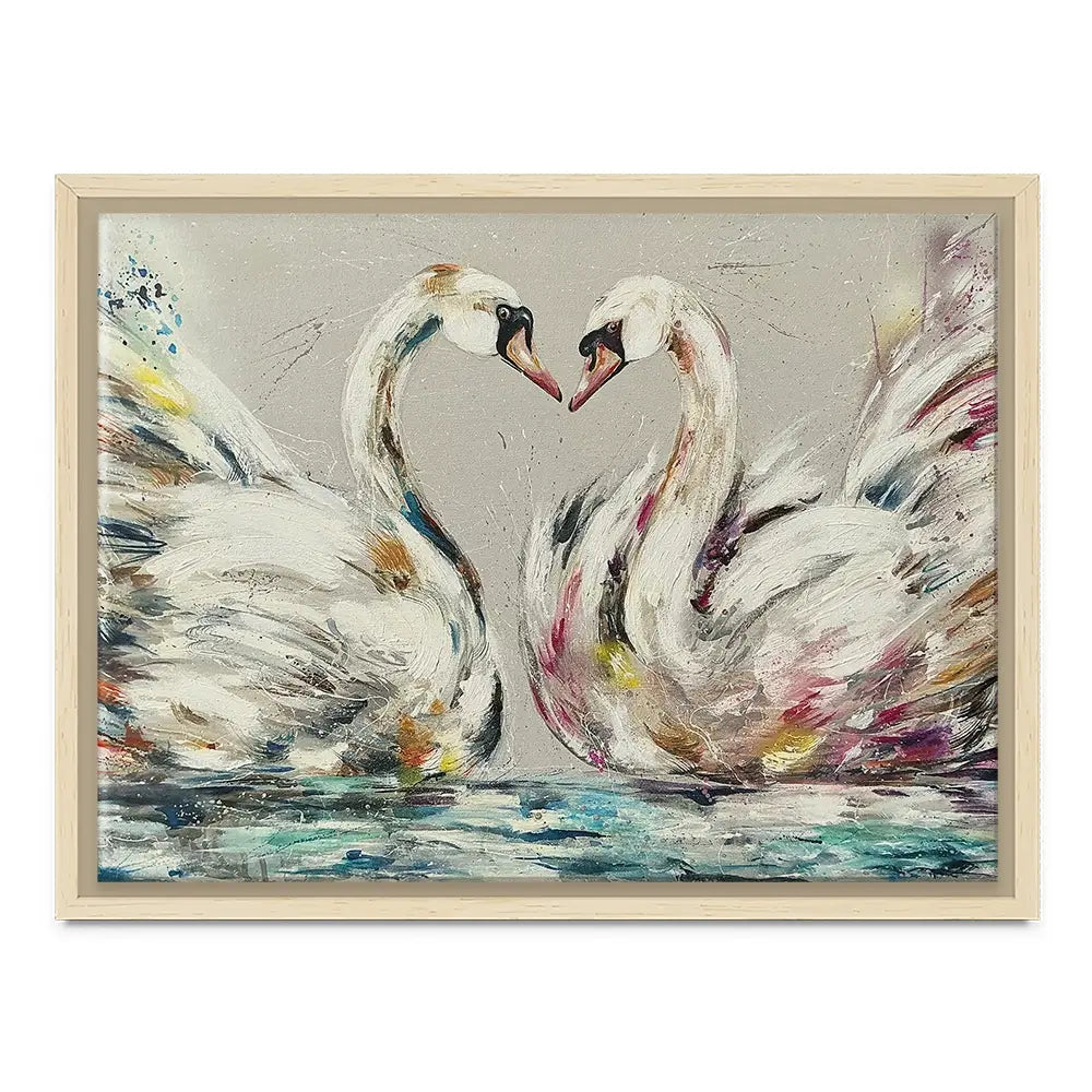 Swans In Love Canvas Print Swans In Love Canvas Print wall art product Nicola Jane Rowles