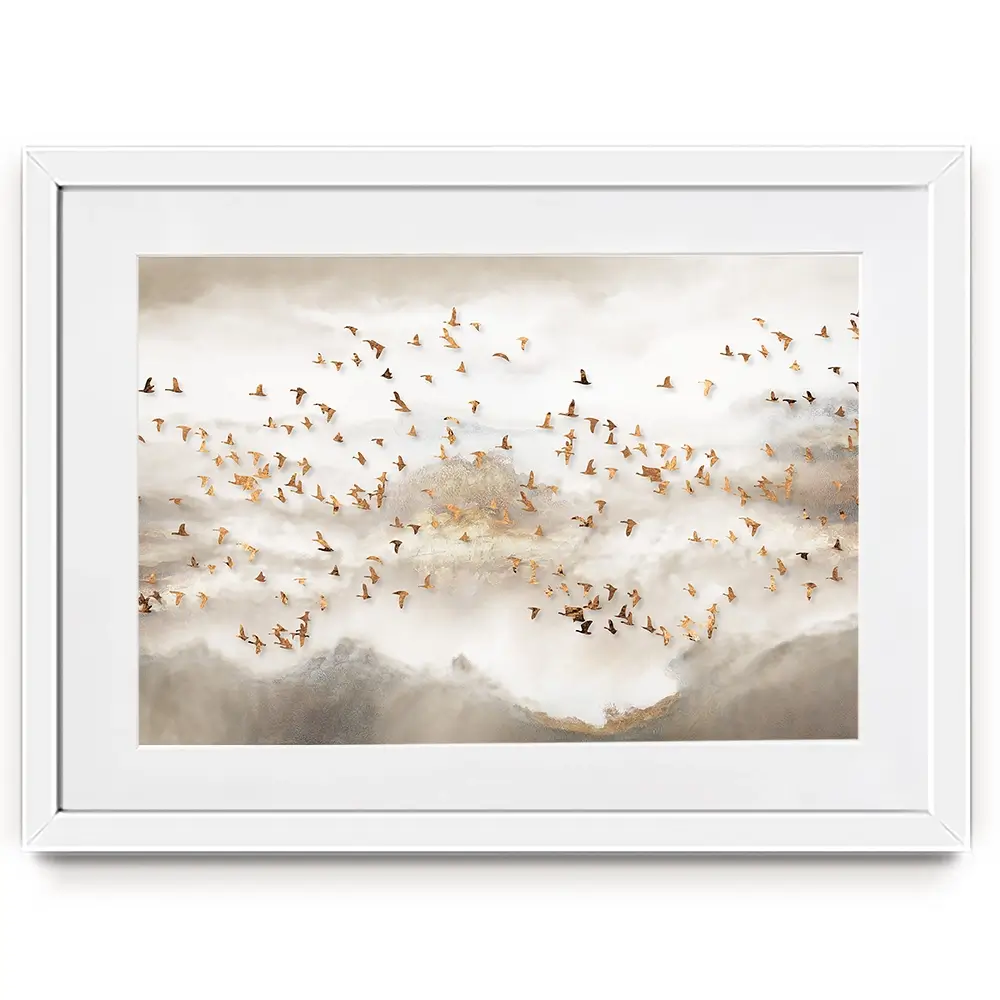 Swarm Of Birds Framed Art Print Swarm Of Birds Framed Art Print wall art product Art Print Shop