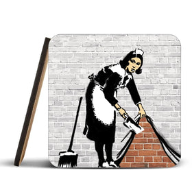 Sweep It Under The Carpet Coaster Set Rainbow Soul Tree Coaster Set | Rainbow Soul Tree Art Coasters wall art product Banksy