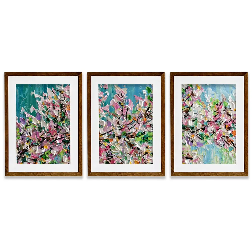 Sweet Cherry Blossom Framed Art Print Trio Sweet Cherry Blossom Framed Art Print Trio wall art product Olga Tkachyk