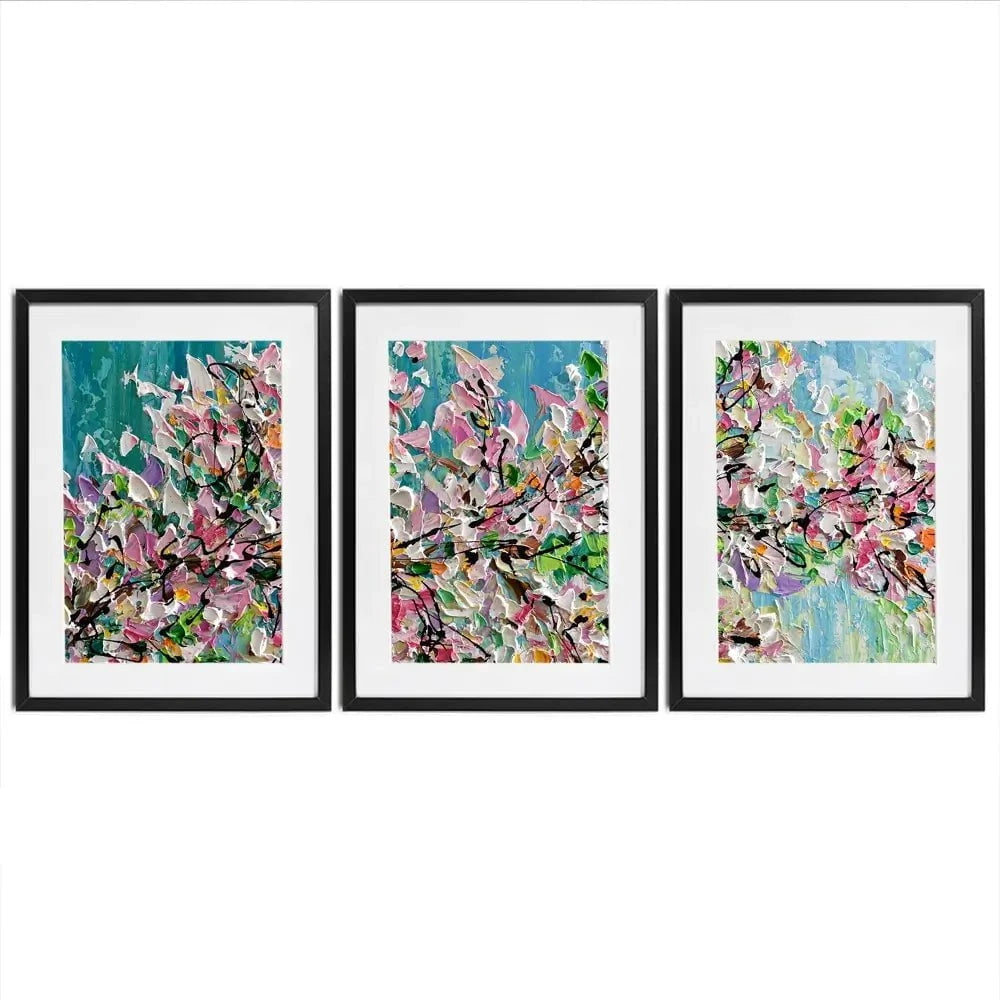 Sweet Cherry Blossom Framed Art Print Trio Sweet Cherry Blossom Framed Art Print Trio wall art product Olga Tkachyk
