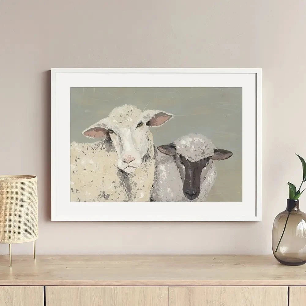 Sweet Lambs Framed Art Print Sweet Lambs Framed Art Print wall art product Jade Reynolds