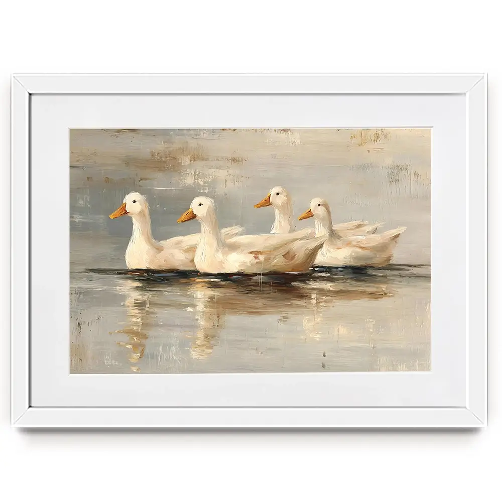 Swimming Ducks Framed Art Print Swimming Ducks Framed Art Print wall art product Art by Özge - Independent