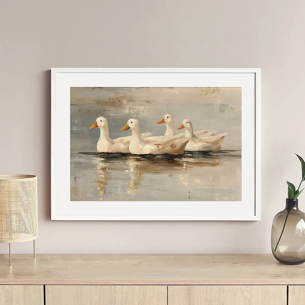 Swimming Ducks Framed Art Print Swimming Ducks Framed Art Print wall art product Art by Özge - Independent