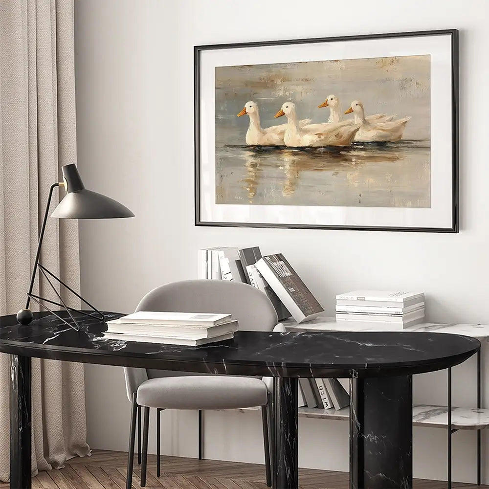 Swimming Ducks Framed Art Print Swimming Ducks Framed Art Print wall art product Art by Özge - Independent