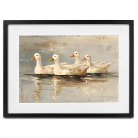 Swimming Ducks Framed Art Print Swimming Ducks Framed Art Print wall art product Art by Özge - Independent