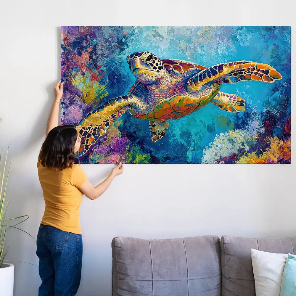 Swimming In Colour 2 Oversized Canvas Print Swimming In Colour 2 Oversized Canvas Print wall art product Petal Prints Design - Independent