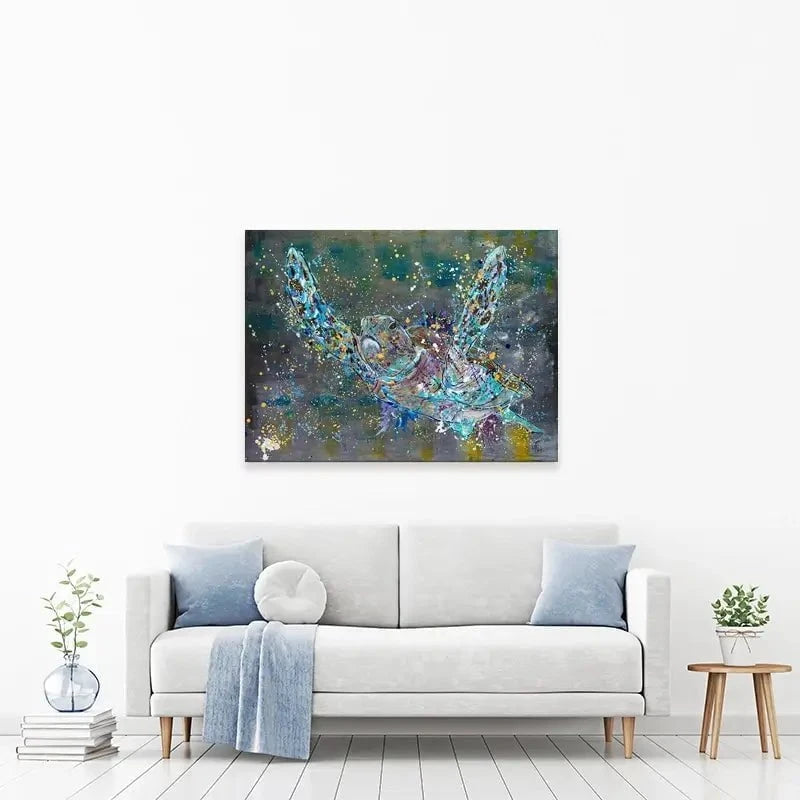 Swimming Turtle Splash Canvas Print Swimming Turtle Splash Canvas Print wall art product Jamie Taylor