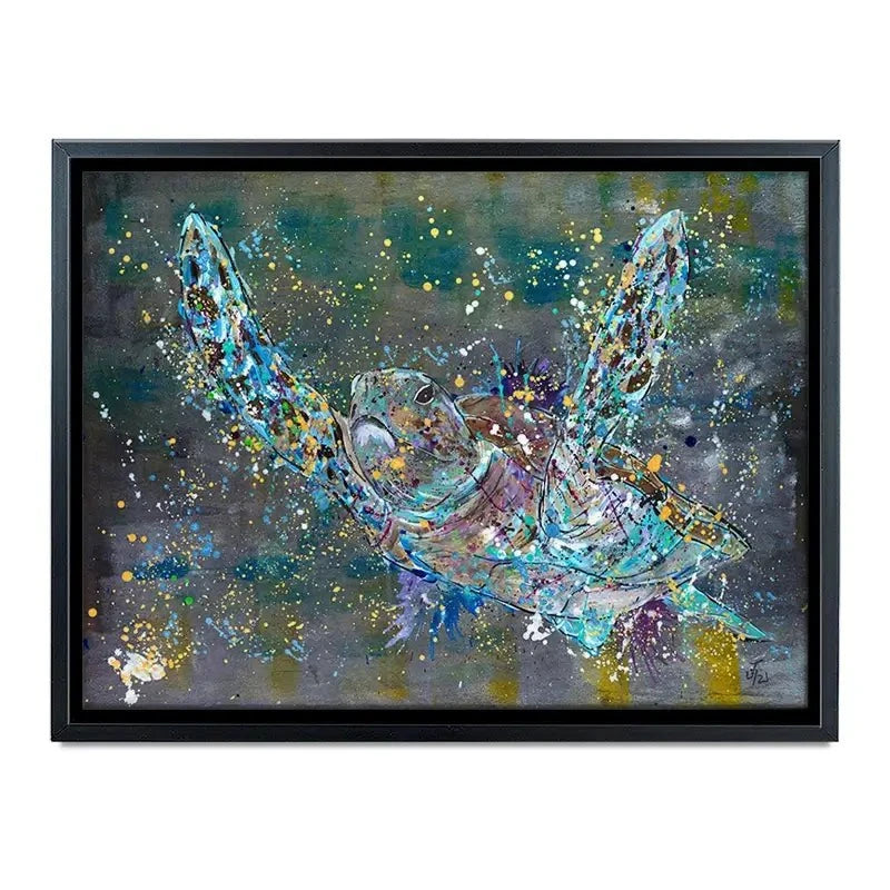 Swimming Turtle Splash Canvas Print Swimming Turtle Splash Canvas Print wall art product Jamie Taylor