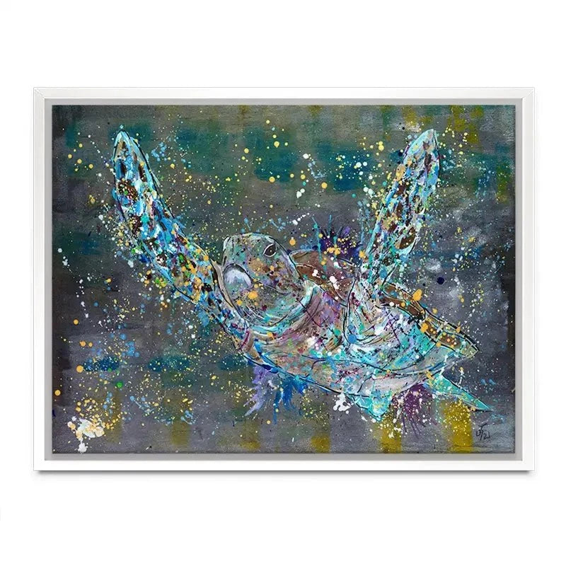 Swimming Turtle Splash Canvas Print Swimming Turtle Splash Canvas Print wall art product Jamie Taylor