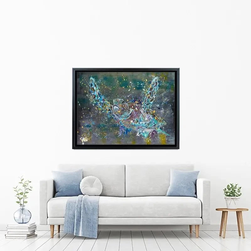 Swimming Turtle Splash Canvas Print Swimming Turtle Splash Canvas Print wall art product Jamie Taylor
