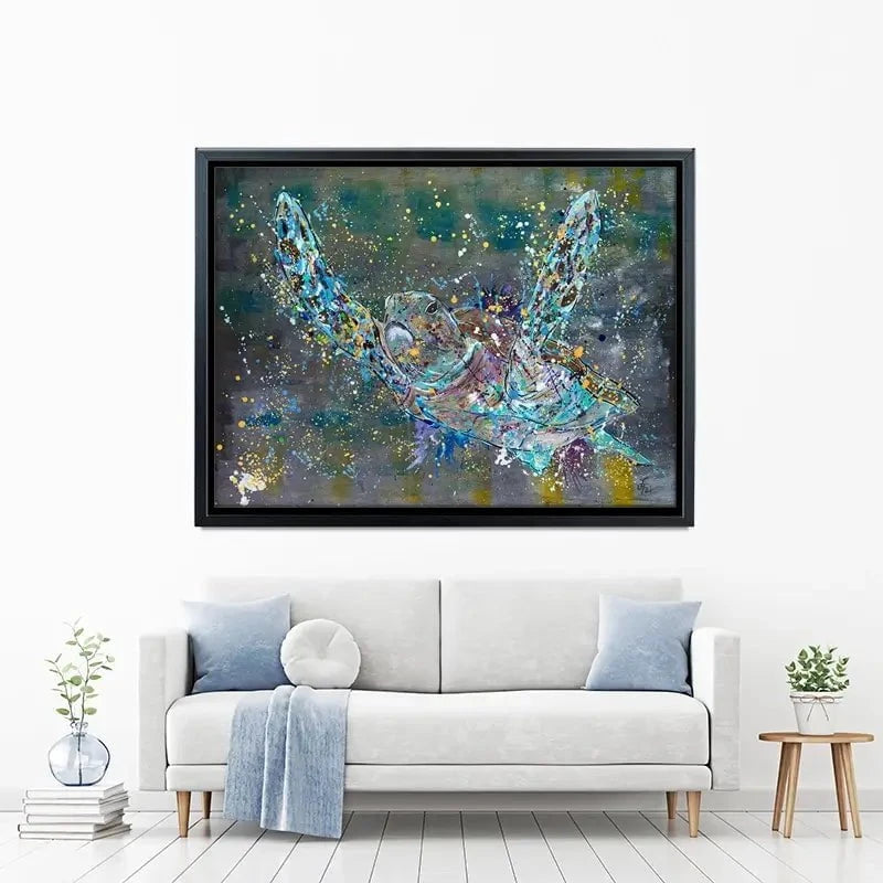 Swimming Turtle Splash Canvas Print Swimming Turtle Splash Canvas Print wall art product Jamie Taylor