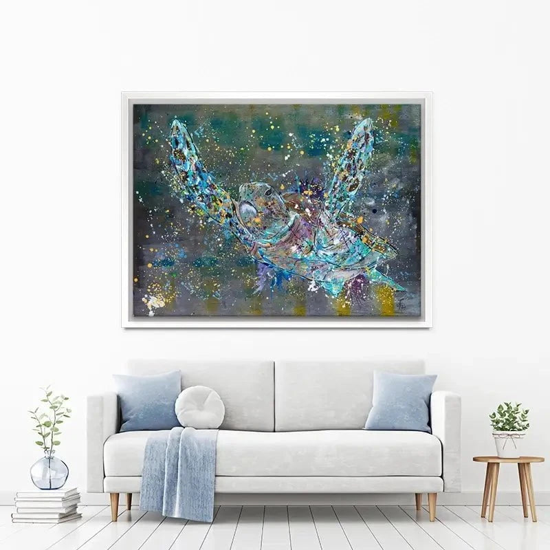 Swimming Turtle Splash Canvas Print Swimming Turtle Splash Canvas Print wall art product Jamie Taylor