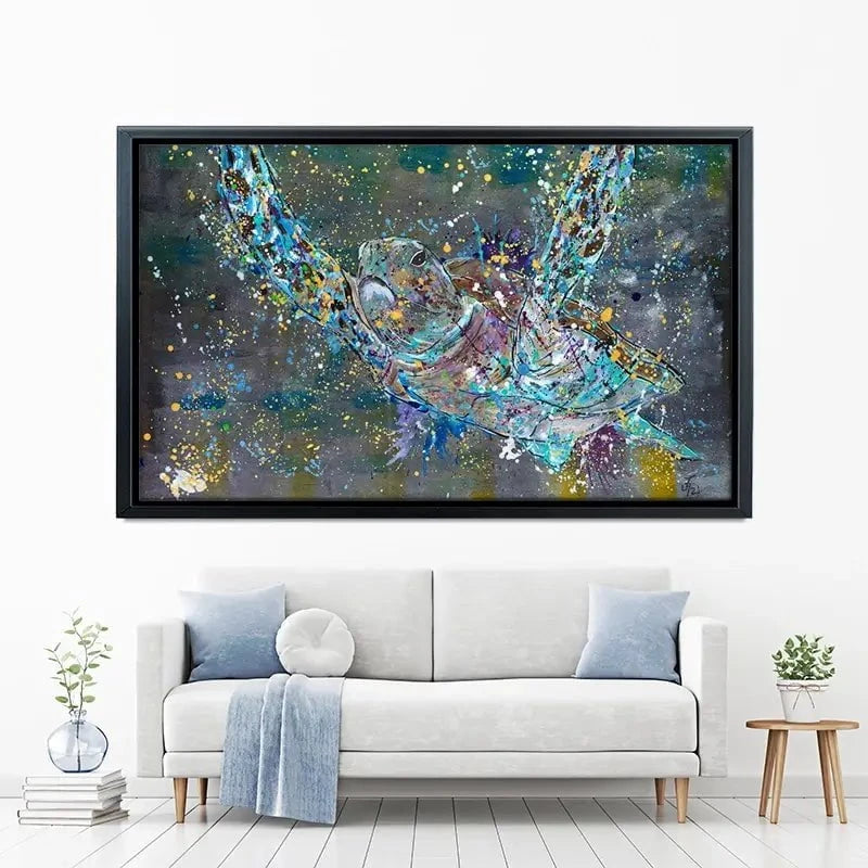 Swimming Turtle Splash Canvas Print Swimming Turtle Splash Canvas Print wall art product Jamie Taylor