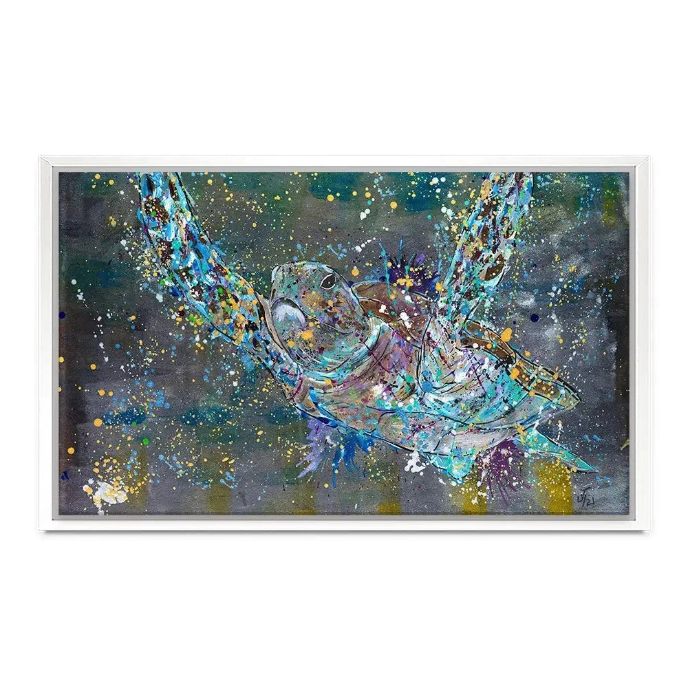 Swimming Turtle Splash Canvas Print Swimming Turtle Splash Canvas Print wall art product Jamie Taylor