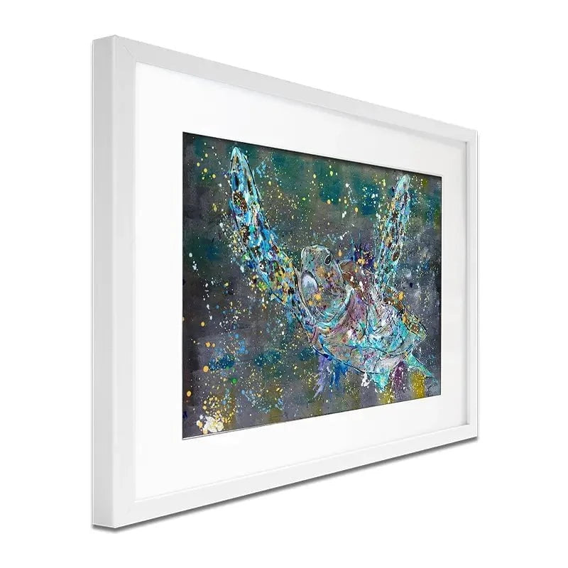 Swimming Turtle Splash Framed Art Print Swimming Turtle Splash Framed Art Print wall art product Jamie Taylor