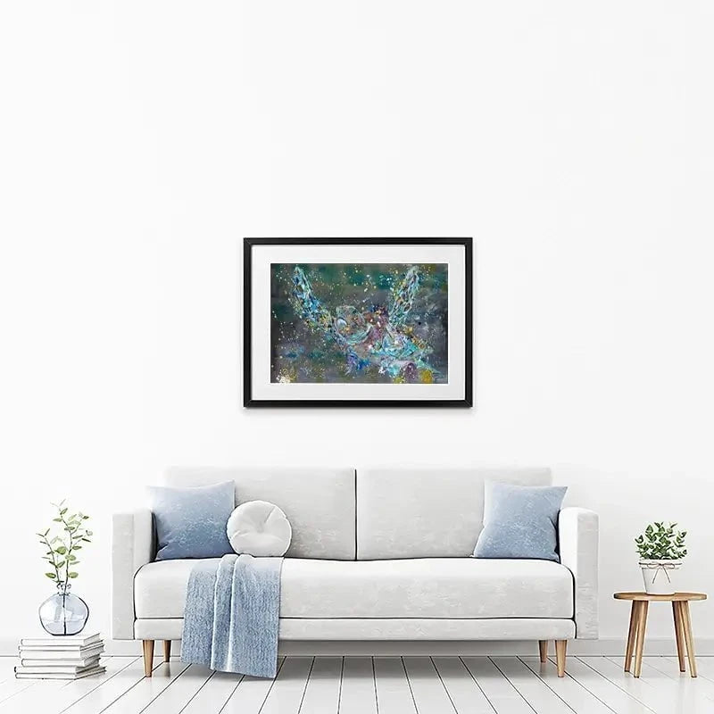 Swimming Turtle Splash Framed Art Print Swimming Turtle Splash Framed Art Print wall art product Jamie Taylor