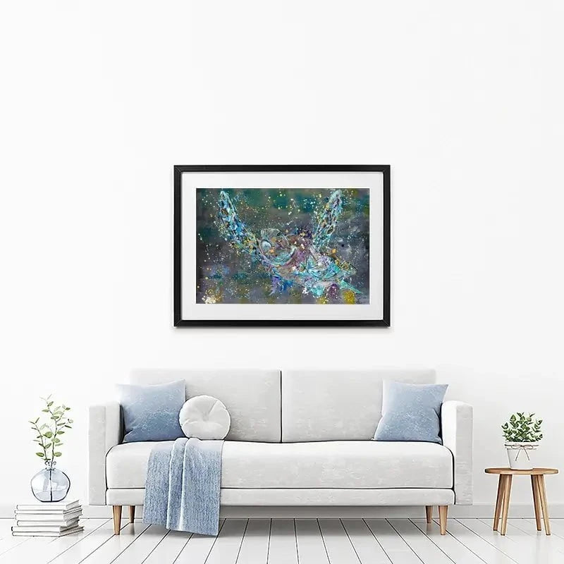 Swimming Turtle Splash Framed Art Print Swimming Turtle Splash Framed Art Print wall art product Jamie Taylor
