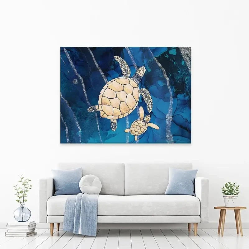 Swimming Turtles Canvas Print Swimming Turtles Canvas Print wall art product Sarah Manovski
