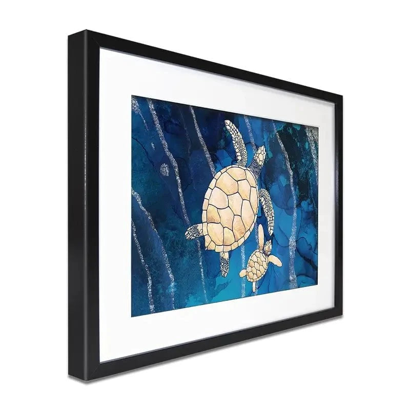 Swimming Turtles Framed Art Print Swimming Turtles Framed Art Print wall art product Sarah Manovski