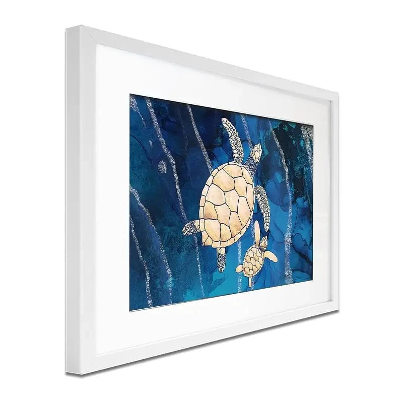 Swimming Turtles Framed Art Print Swimming Turtles Framed Art Print wall art product Sarah Manovski
