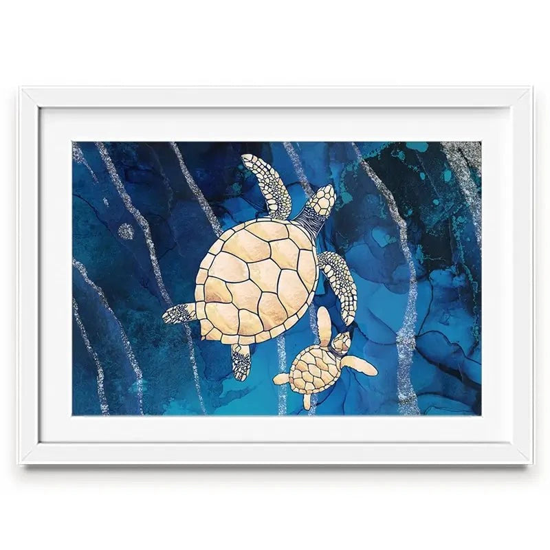 Swimming Turtles Framed Art Print Swimming Turtles Framed Art Print wall art product Sarah Manovski