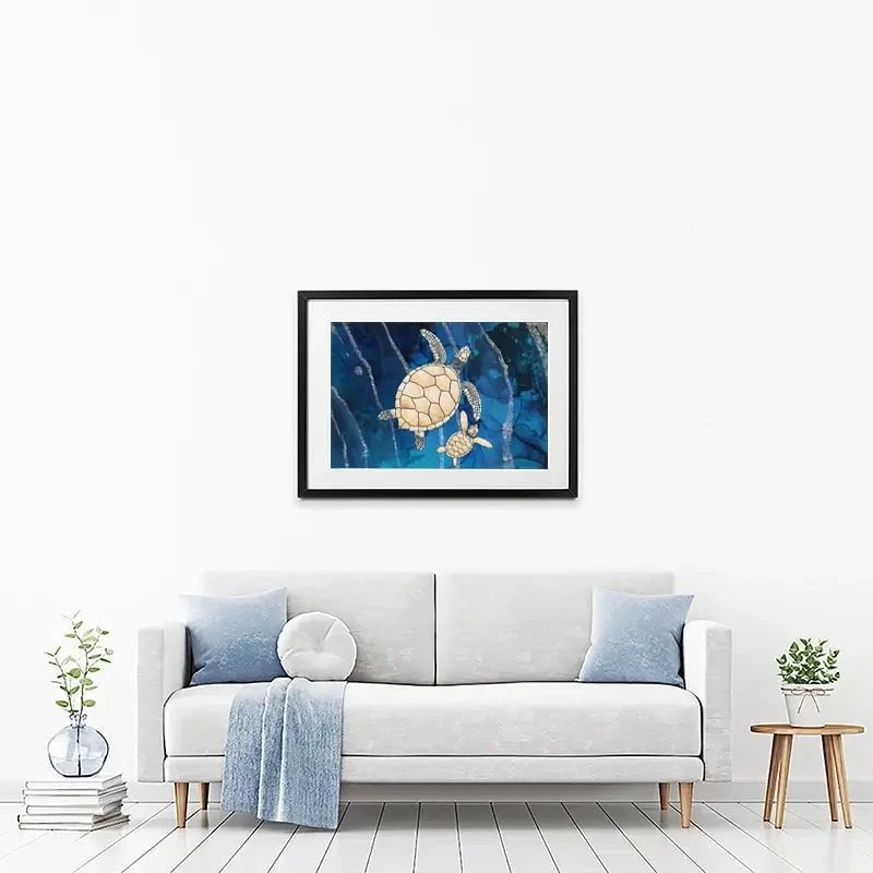 Swimming Turtles Framed Art Print Swimming Turtles Framed Art Print wall art product Sarah Manovski