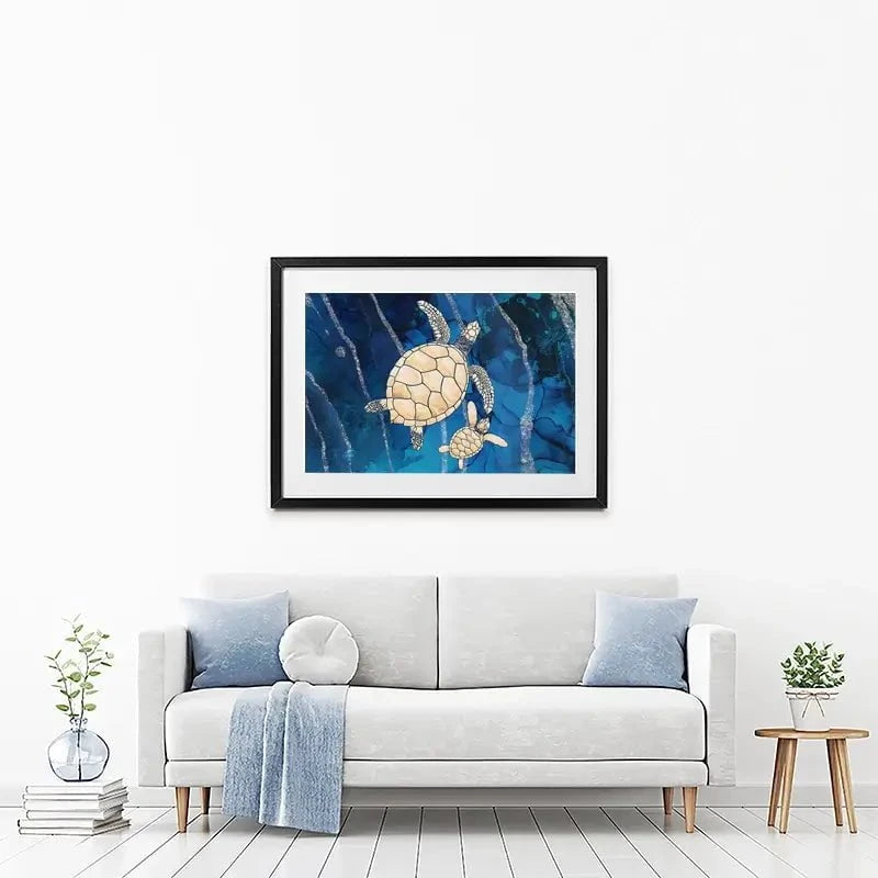 Swimming Turtles Framed Art Print Swimming Turtles Framed Art Print wall art product Sarah Manovski