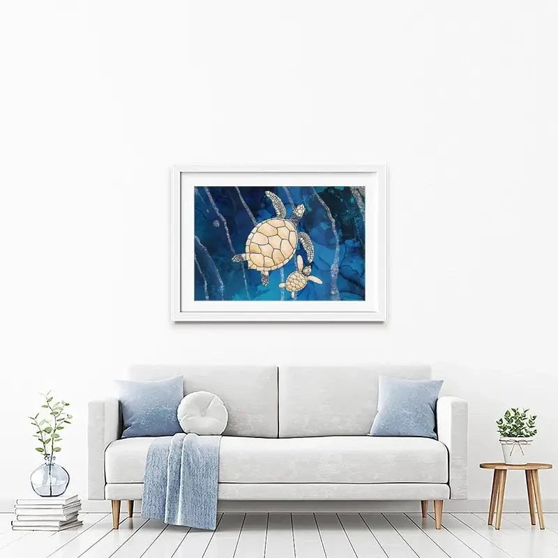 Swimming Turtles Framed Art Print Swimming Turtles Framed Art Print wall art product Sarah Manovski