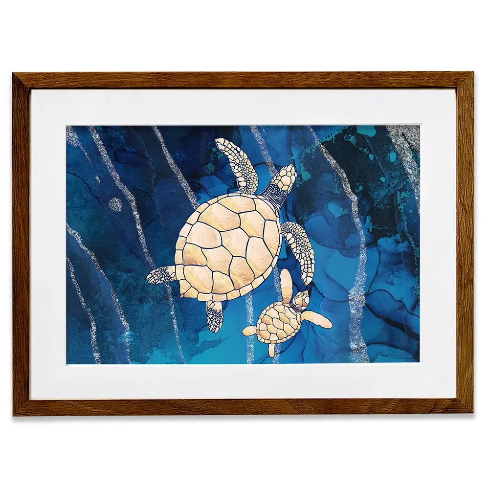 Swimming Turtles Framed Art Print Swimming Turtles Framed Art Print wall art product Sarah Manovski