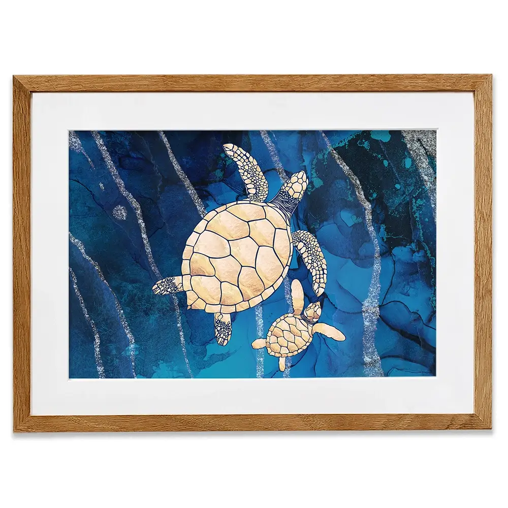 Swimming Turtles Framed Art Print Swimming Turtles Framed Art Print wall art product Sarah Manovski