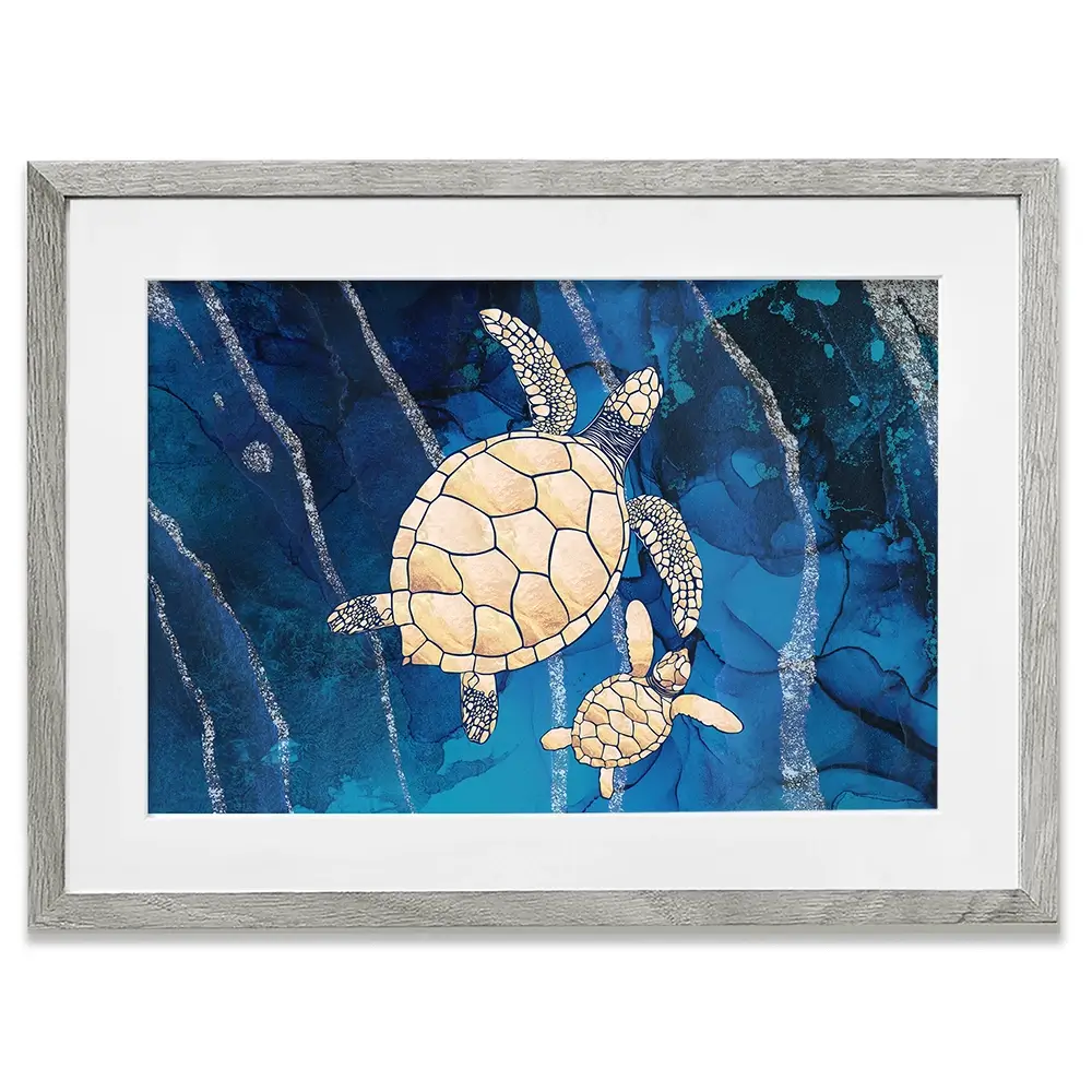 Swimming Turtles Framed Art Print Swimming Turtles Framed Art Print wall art product Sarah Manovski