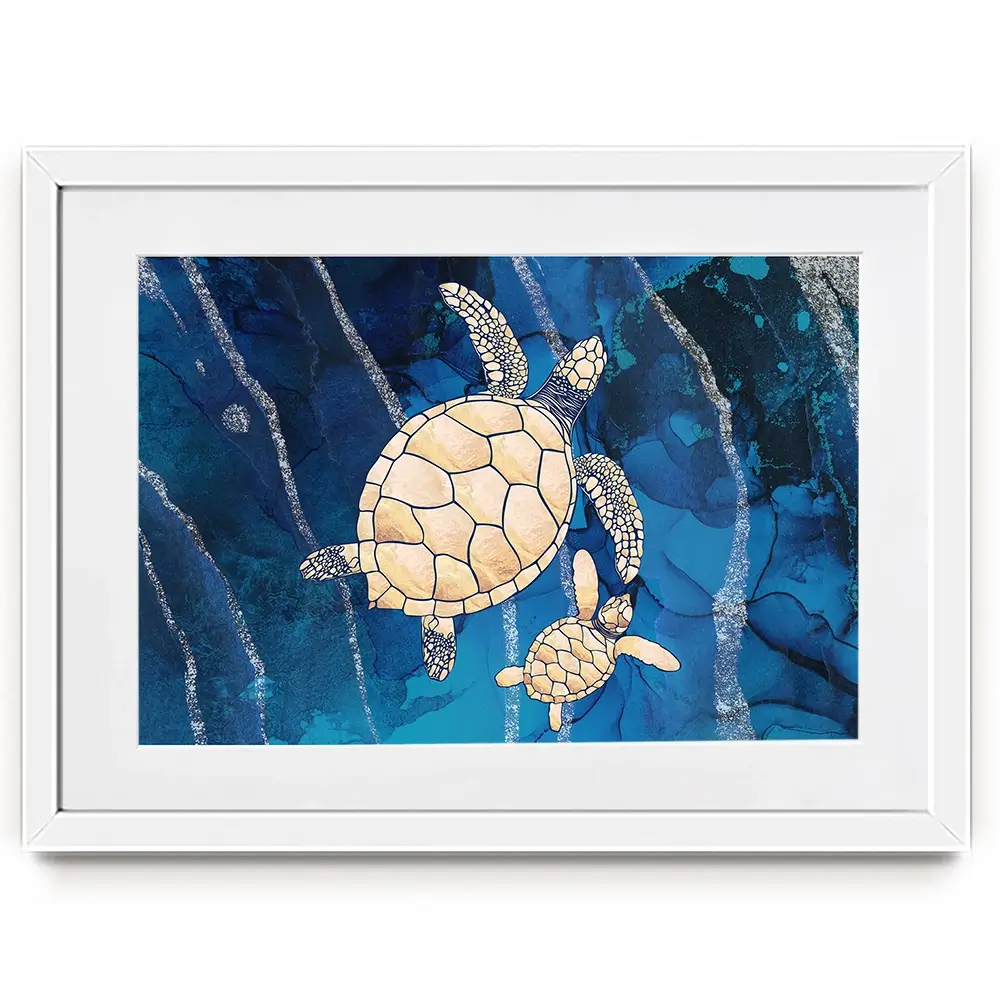 Swimming Turtles Framed Art Print Swimming Turtles Framed Art Print wall art product Sarah Manovski