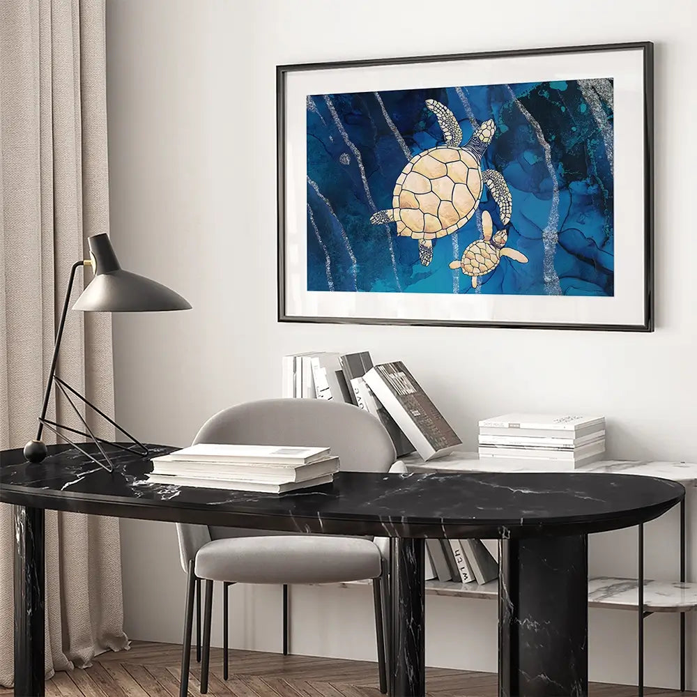 Swimming Turtles Framed Art Print Swimming Turtles Framed Art Print wall art product Sarah Manovski