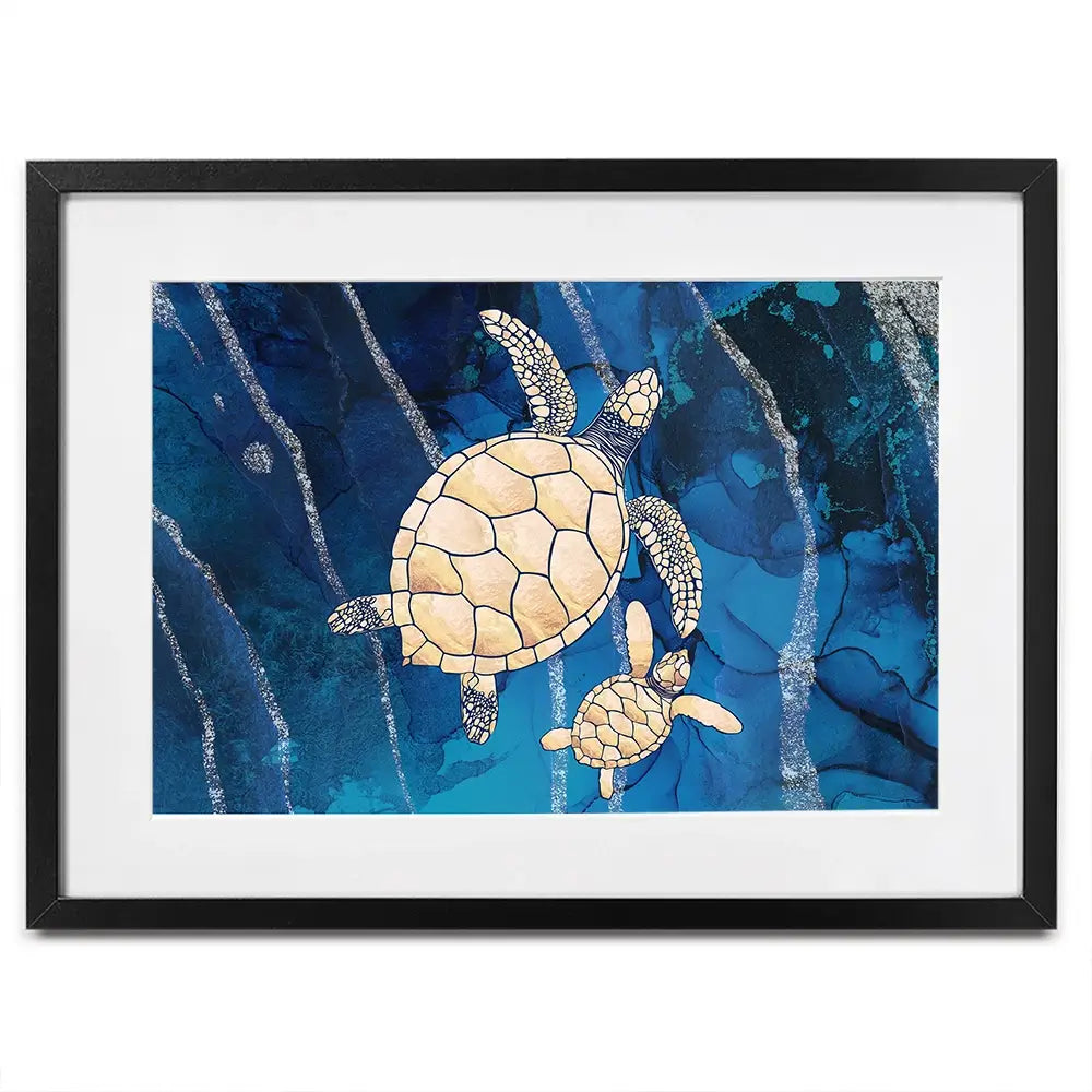 Swimming Turtles Framed Art Print Swimming Turtles Framed Art Print wall art product Sarah Manovski