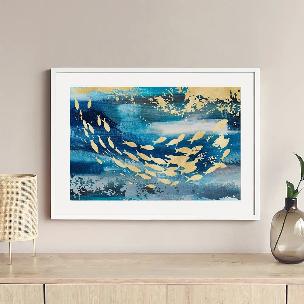 Swimming With The Fishes Framed Art Print Swimming With The Fishes Framed Art Print wall art product Art Print Shop