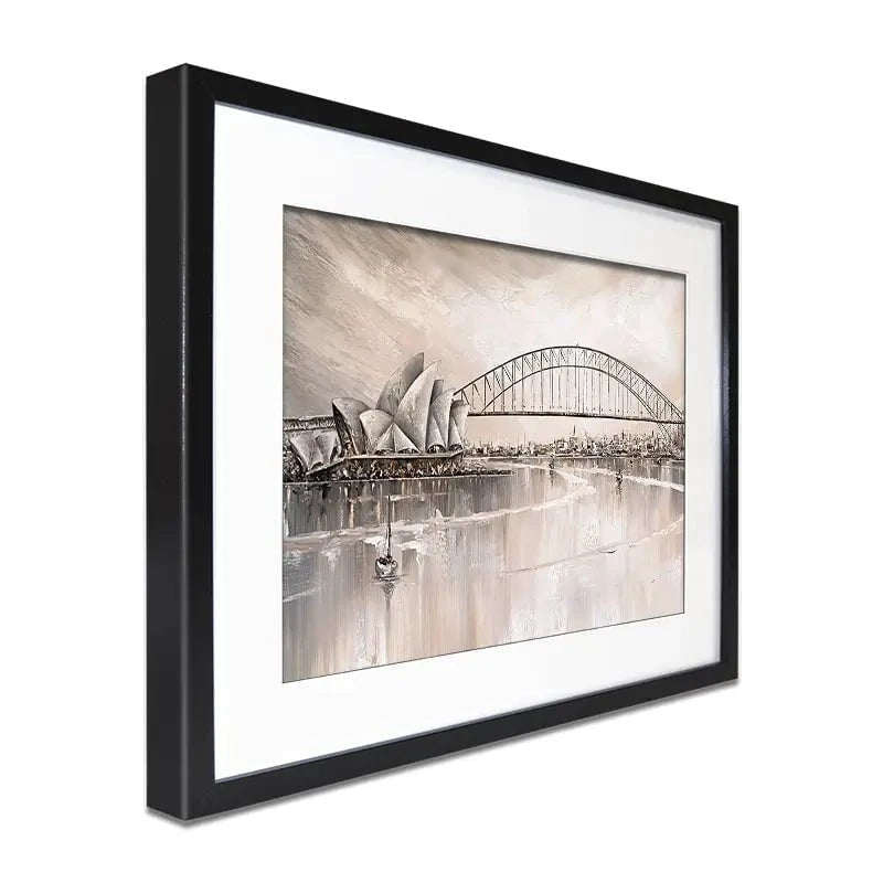 Sydney Skyline Framed Art Print Sydney Skyline Framed Art Print wall art product Isabella Karolewicz