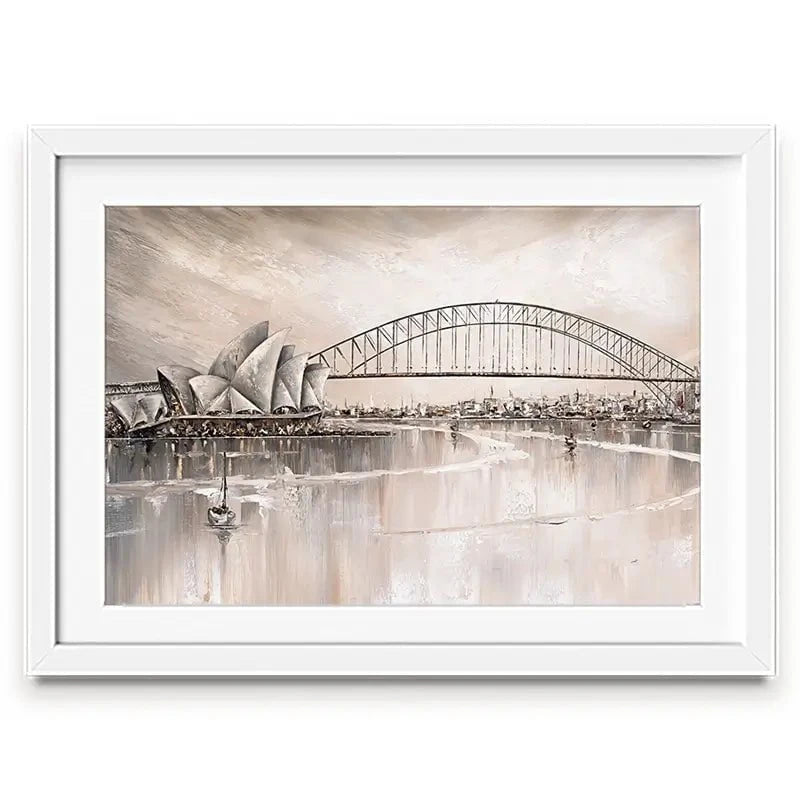 Sydney Skyline Framed Art Print Sydney Skyline Framed Art Print wall art product Isabella Karolewicz